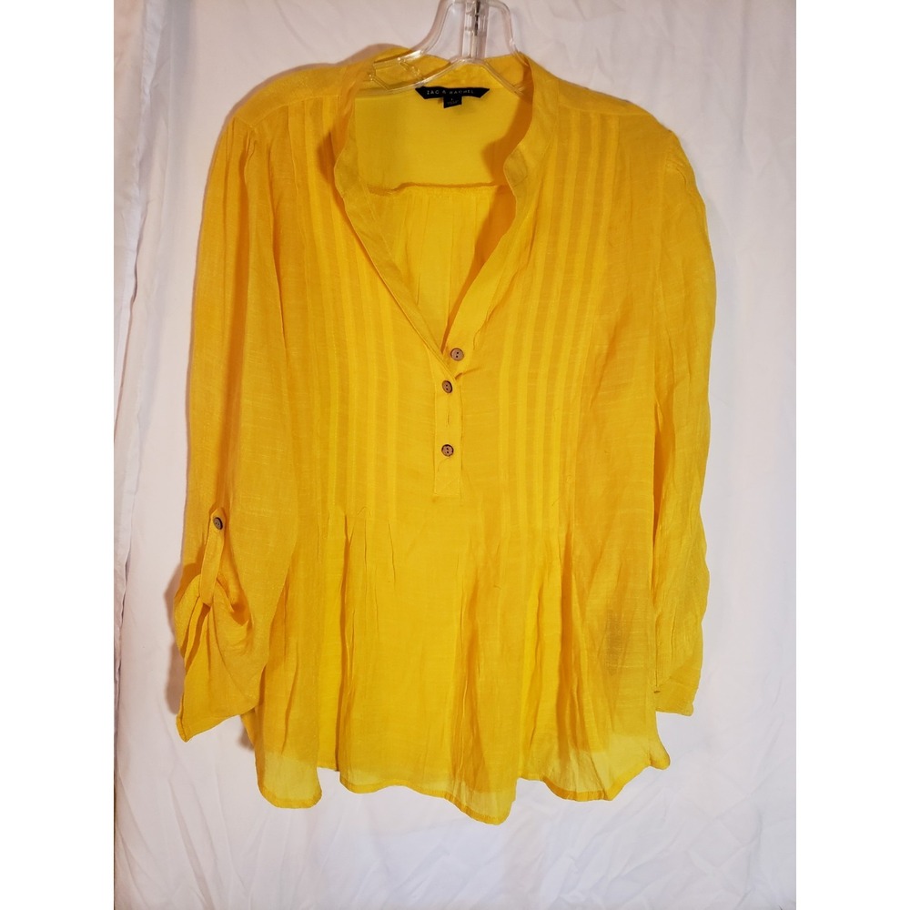 Women's Zac&Rachel Yellow Long Sleeve Blouse Size L
